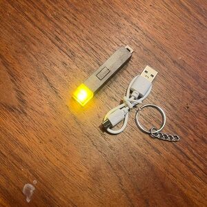 Sleek Silver USB Rechargeable Reading Light Minecraft torch light